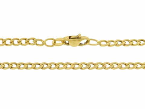 Panzerkette aus 333 Gold mit einer Länge von 42 cm und einer Breite von 2,8 x 1,4 mm, ausgestattet mit einem sicheren Karabiner, hergestellt von Juwelier Harnisch.