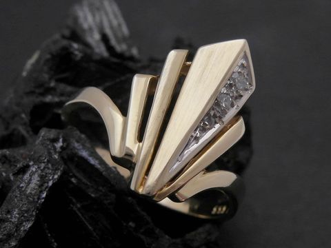 Imposanter Gold Ring in Gold 333 bicolor mit Diamant, Größe 54 vom Juwelier Harnisch, bis Größe 54/17,5.
