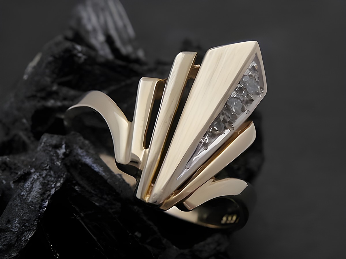 Imposanter Gold Ring in Gold 333 bicolor mit Diamant, Größe 54 vom Juwelier Harnisch, bis Größe 54/17,5.