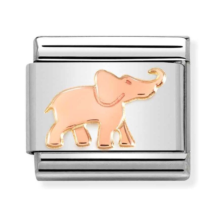 Nomination Composable Classic Charm Elefant - Edelstahl, Gold 375 Roségold
