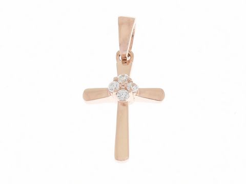 Anhänger Kreuz in Silber mit funkelndem Zirkonia, Hersteller Juwelier Harnisch, verziert mit Stein, ideal für besonderen Anlass oder als modisches Accessoire.