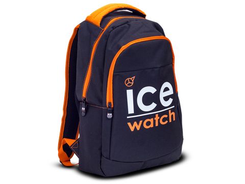 Rucksack von Ice Watch für Kinder und Teenager in Schwarz mit orangefarbenen Akzenten, 34 cm groß, praktisches Design und auffälligem Logo für Fans. Ideal für Schule und Freizeit.