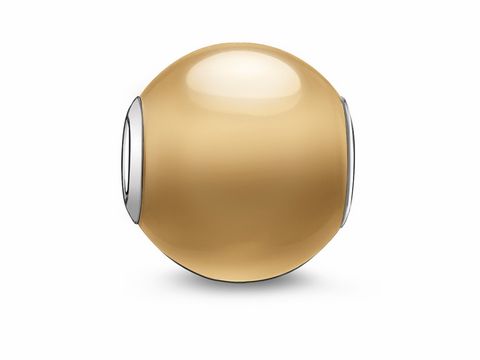 Silberner Thomas Sabo Karma Beads K0044-130-16 mit Naturachat in warmen, sanften Farbtönen, elegant und stilvoll, ideal für individuelle Schmuckgestaltungen.