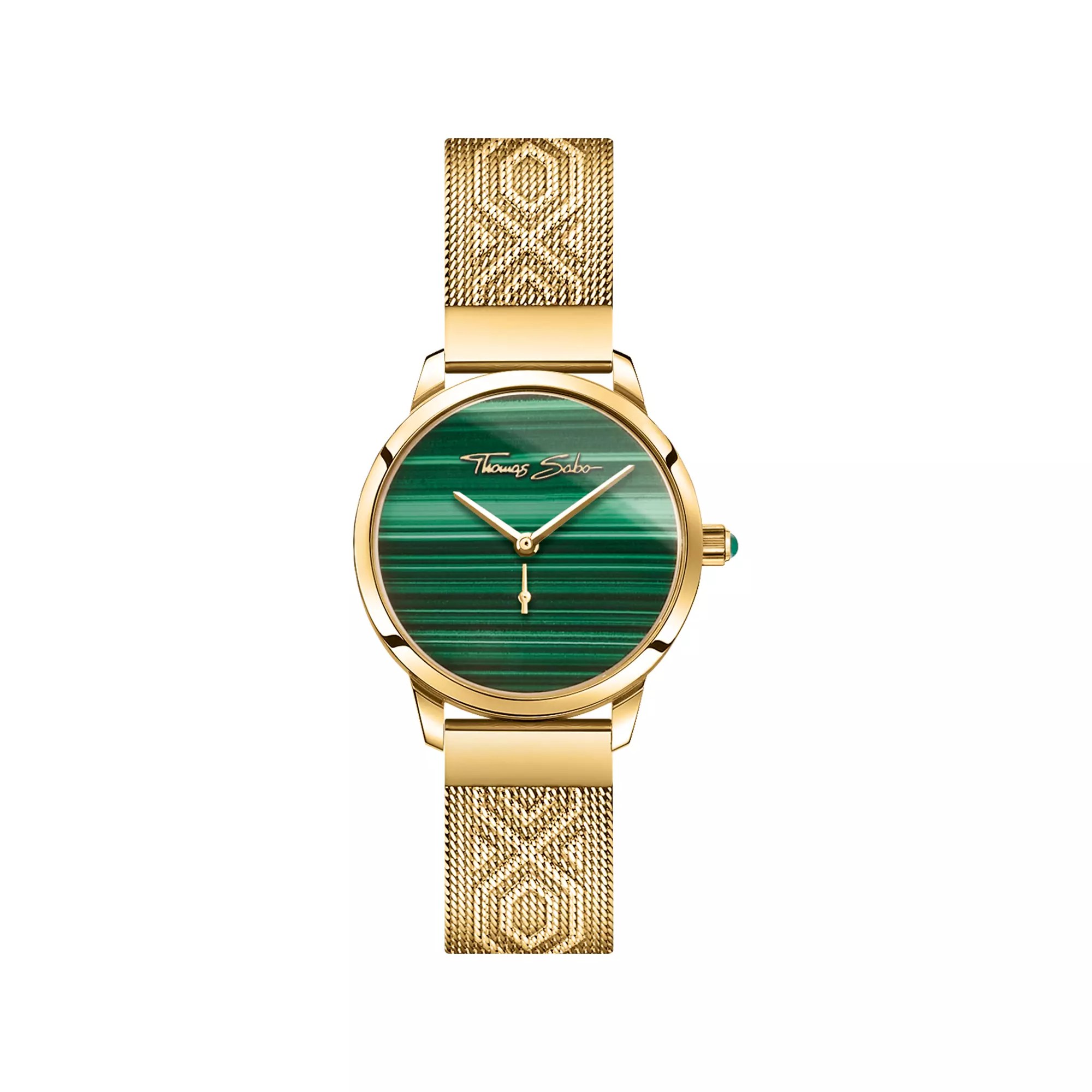 Thomas Sabo Damenuhr Garden Spirit Malachit gelbgoldfarben