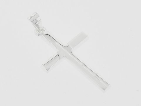 Kreuz Silber Anhänger modisch elegant teilmattiert diamantiert Hersteller Juwelier Harnisch mit Muster, ideal als Schmuckstück für besondere Anlässe oder den Alltag.