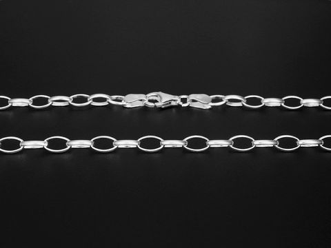 Silberkette 42 cm Rundanker mit 6 x 3,5 mm Gliedern aus Sterling Silber, ausgestattet mit einem praktischen Verschluss, ideal für Charms und Schmuckdesign, Hersteller Juwelier Harnisch.