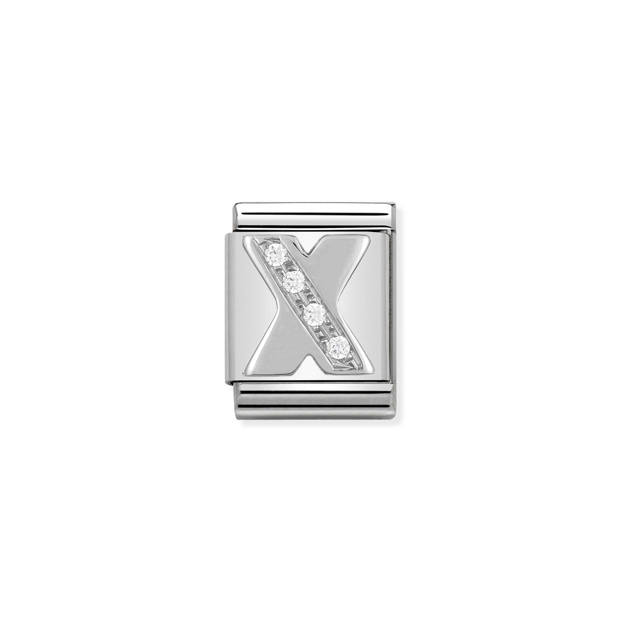 Nomination Composable Big Charm Buchstabe X - Silber 925, Zirkonia