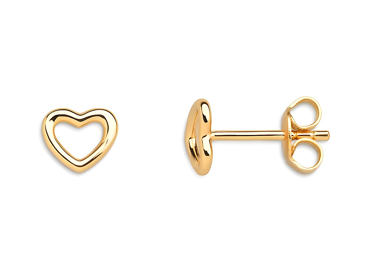 Xenox Sterling Silber Ohrringe XS1759G LOVE STORY-OS in gelbgold vergoldet mit Herz-Design für klassischen Ohrschmuck. Ideal für romantische Anlässe und als Geschenk.