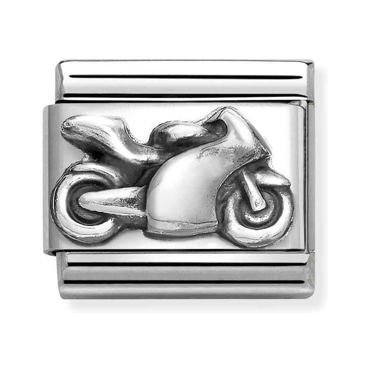 Nomination Composable Classic Charm Motorrad - Edelstahl, Sterling Silber