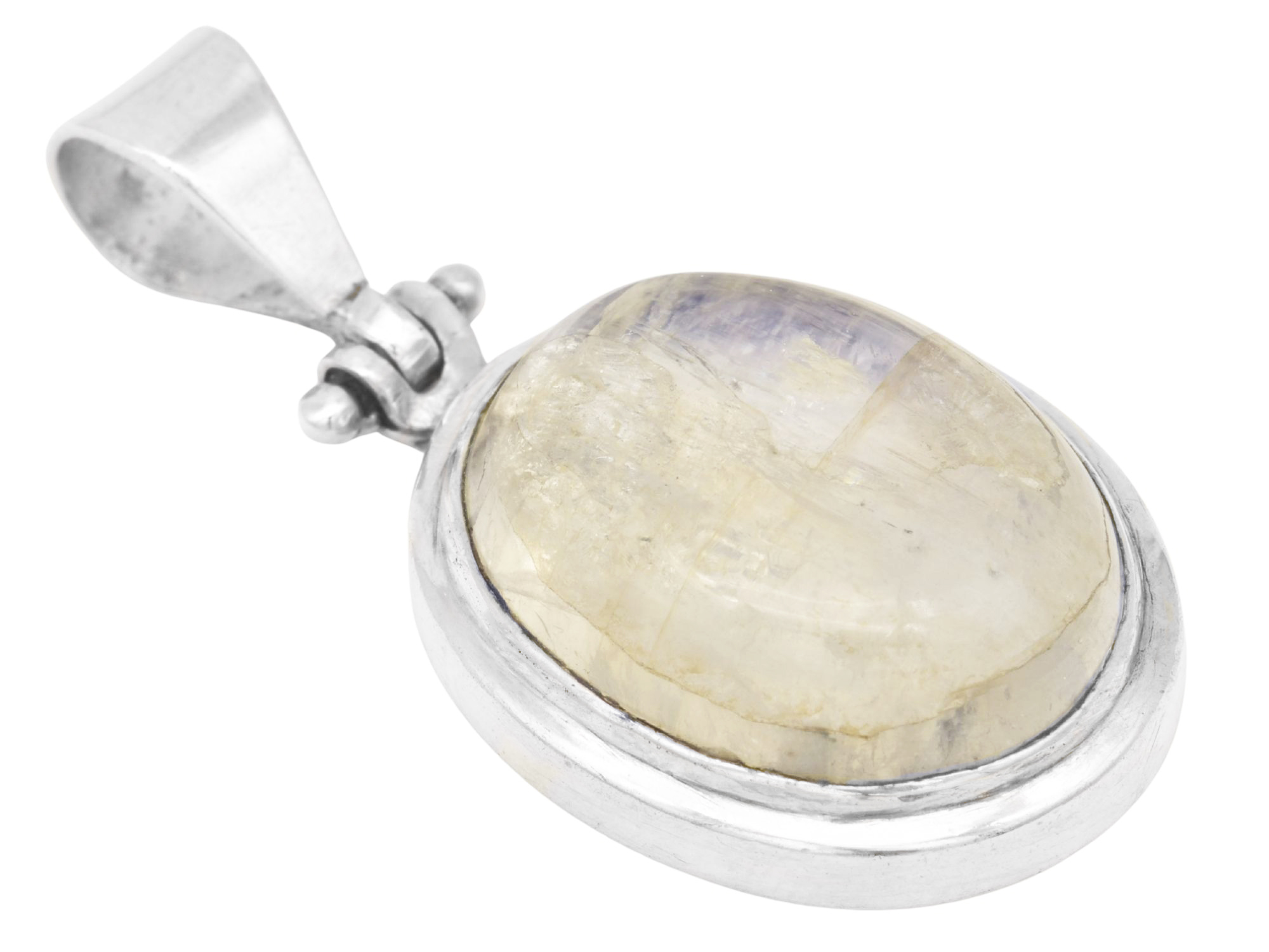 Anhänger Mondstein Oval - Sterling Silber 925 - poliert - Mondstein