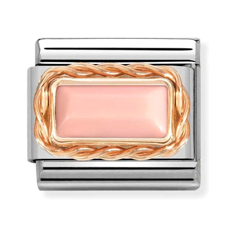Nomination Composable Classic Charm Kordel Koralle rosa - Edelstahl, Gold 375 Roségold