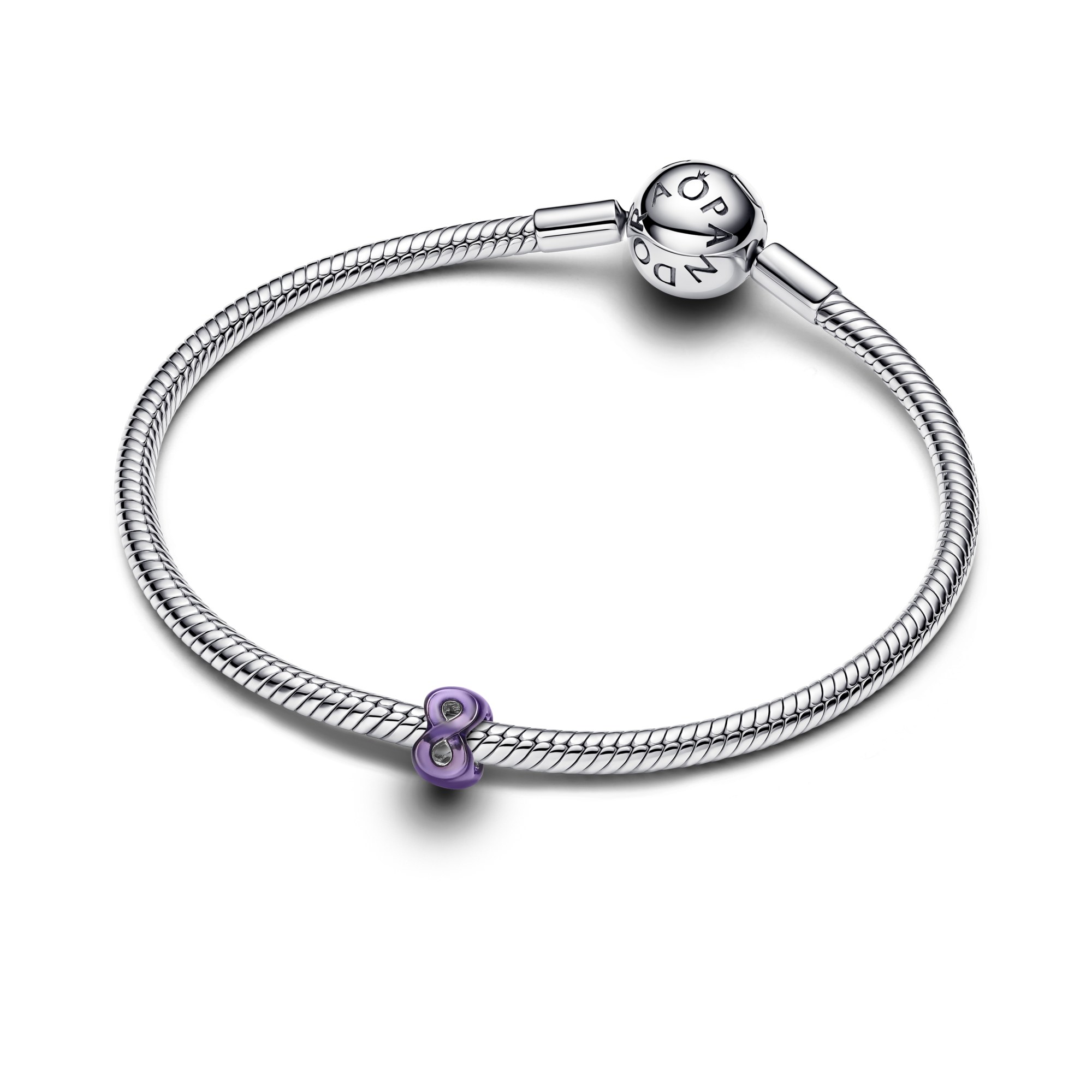 Pandora Violettes Unendlichkeits-Mini-Charm - Sterling Silber - Emaille Lila – Ansicht 2