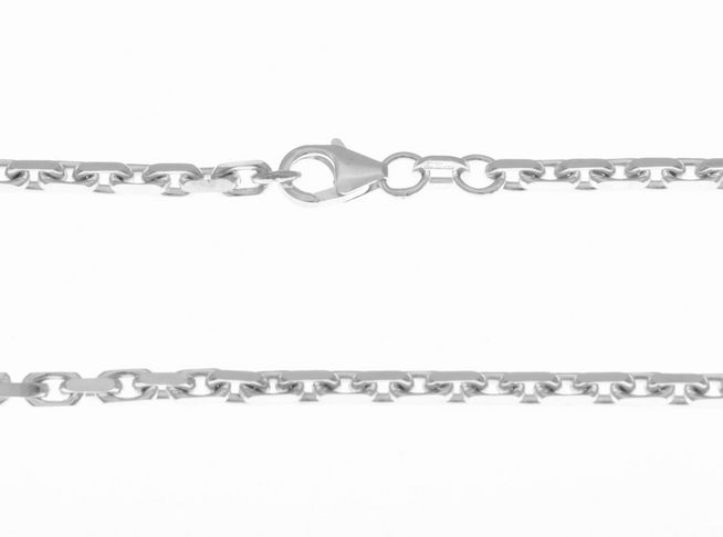 Kette aus sterling Silber mit diamantierter Oberfläche, 60 cm lang, Ankerdesign, 4,5 x 4,5 mm, 48g, Hersteller: Juwelier Harnisch, ideal für elegante Akzente.