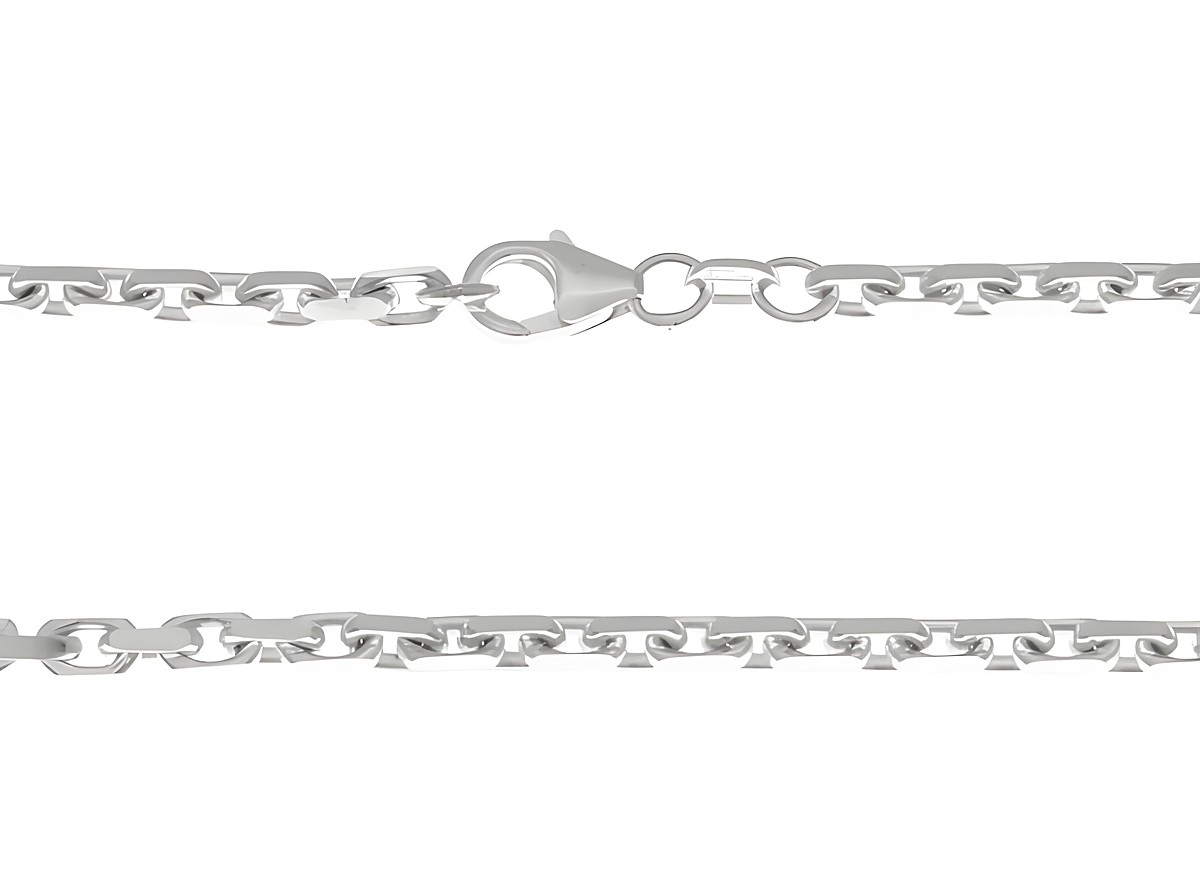 Kette aus sterling Silber mit diamantierter Oberfläche, 60 cm lang, Ankerdesign, 4,5 x 4,5 mm, 48g, Hersteller: Juwelier Harnisch, ideal für elegante Akzente.
