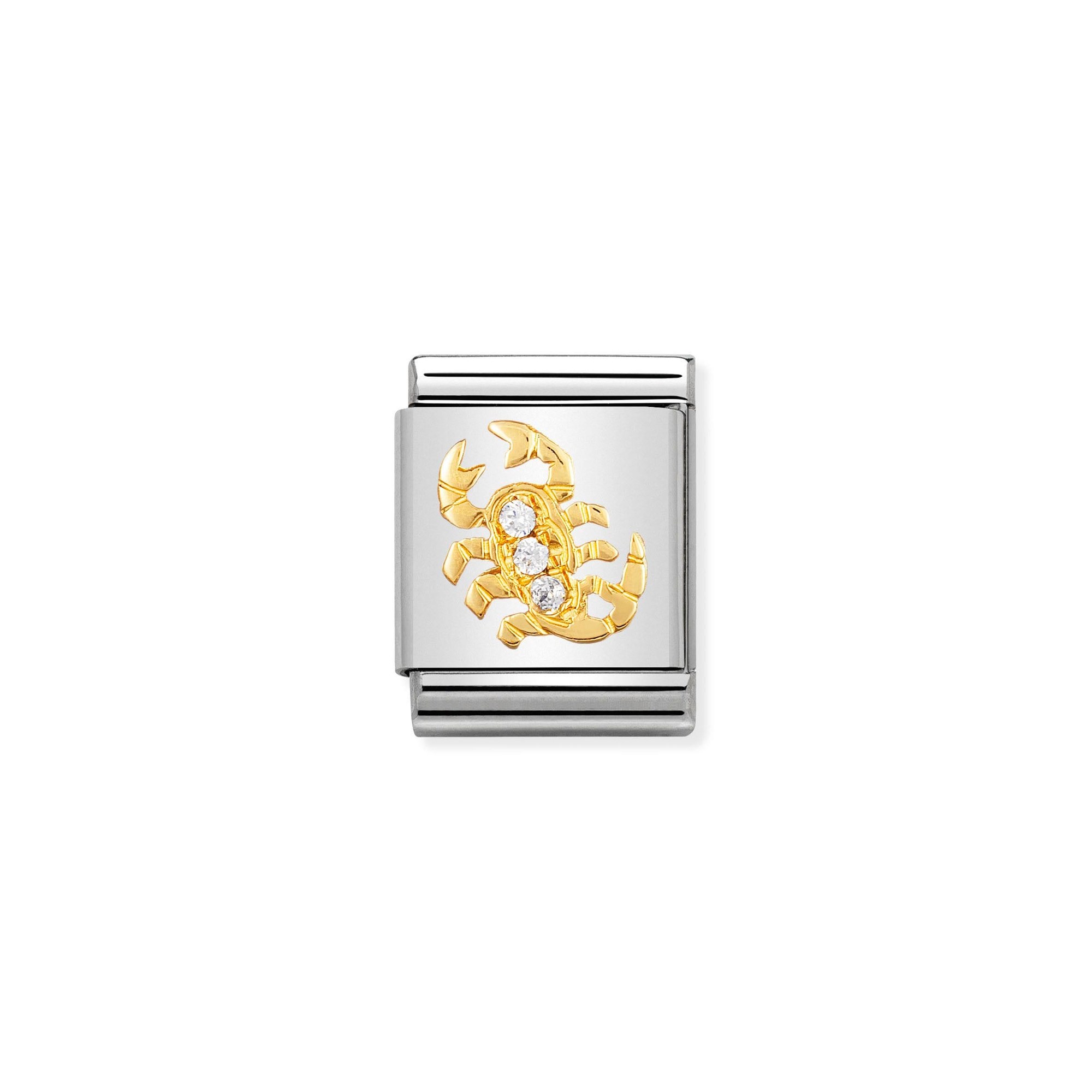 Nomination Composable Big Charm Sternzeichen Skorpion - Edelstahl, Gold 750 Gelbgold, Zirkonia