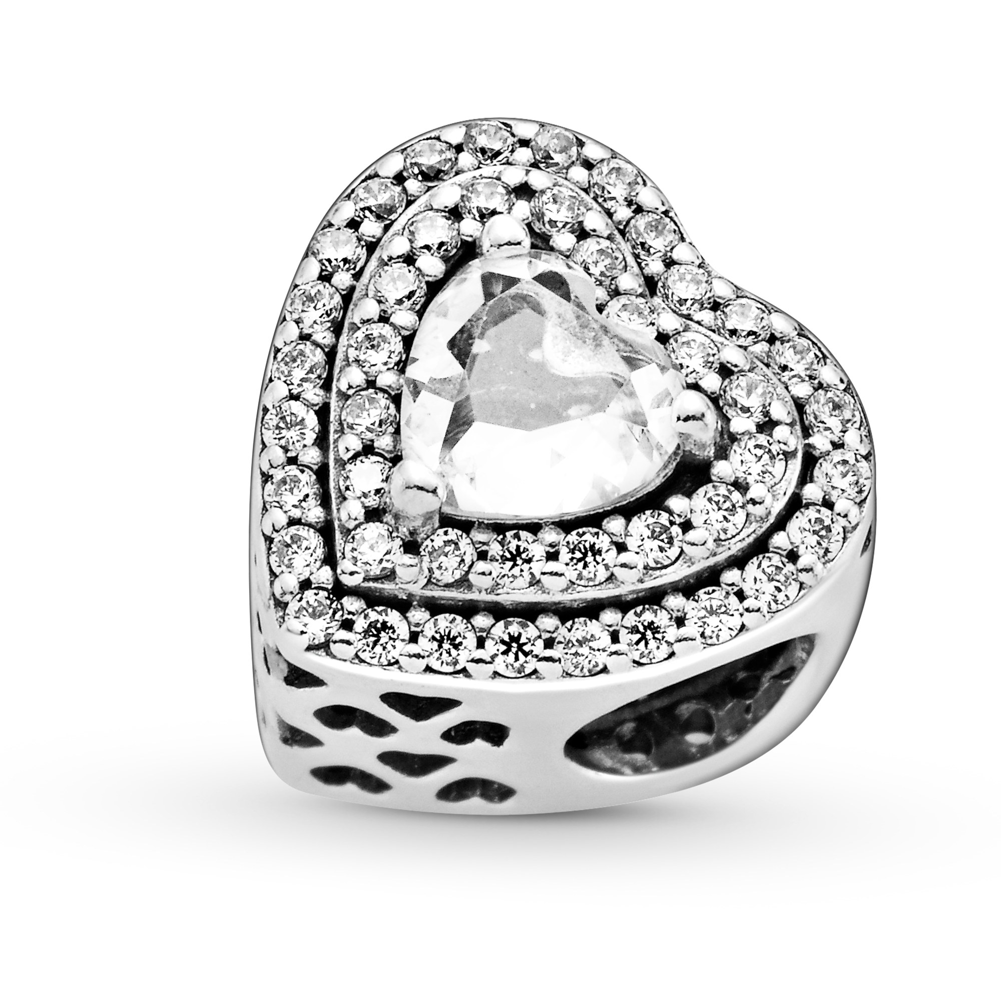 Pandora Timeless - Charm - Funkelnde - geebnete Herzen - Silber - Zirkonia – Ansicht 4