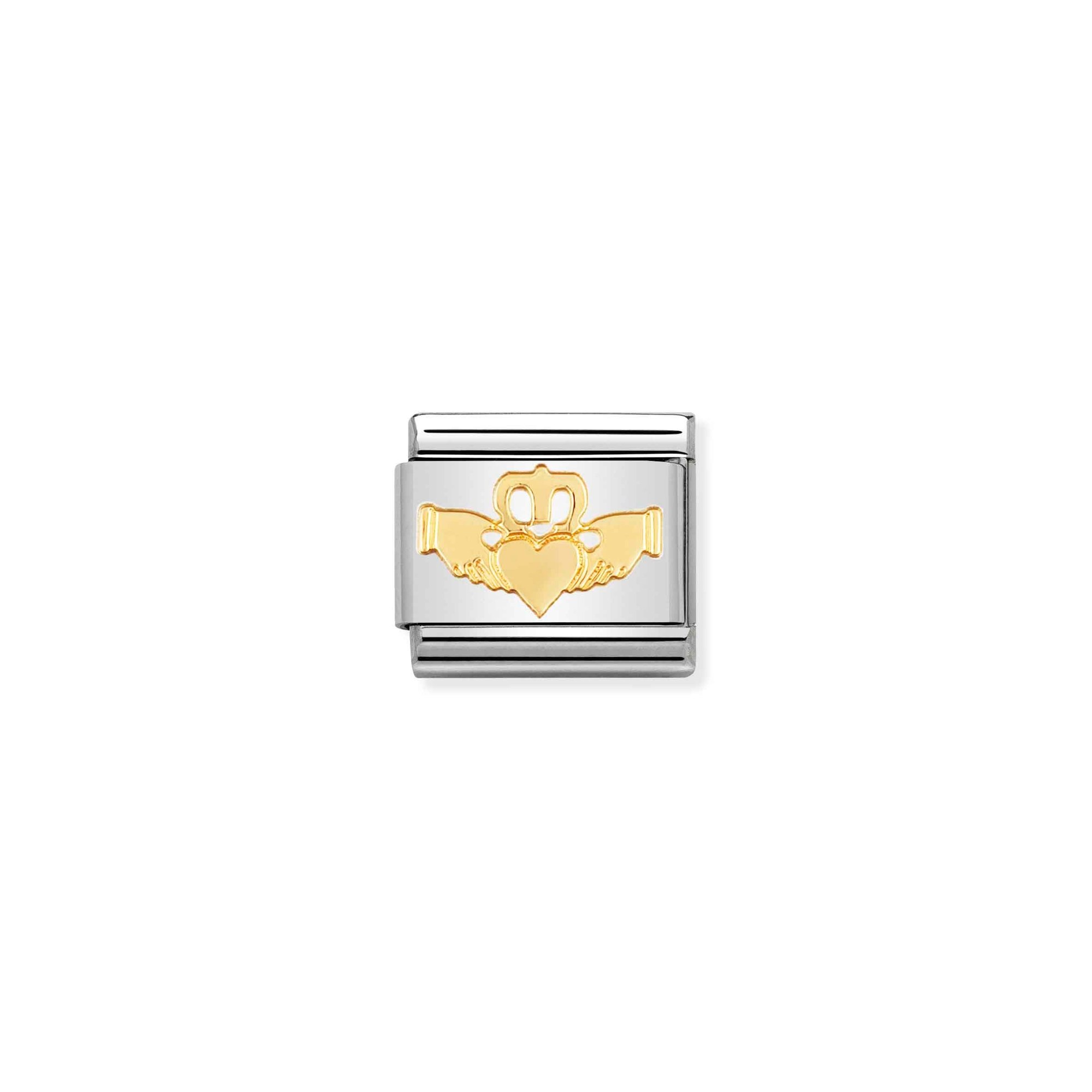 Nomination Composable Classic Charm Claddagh - Edelstahl, Gelbgold