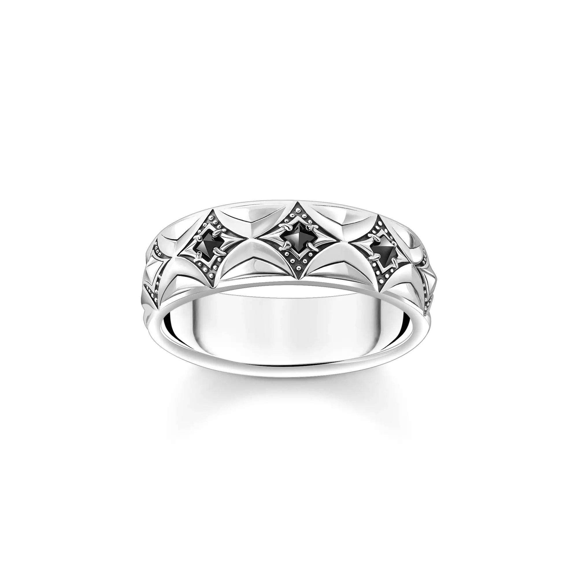 Thomas Sabo Ring - Rebel Wolf Ring - Silber gesch. & Zirkonia - Schwarz