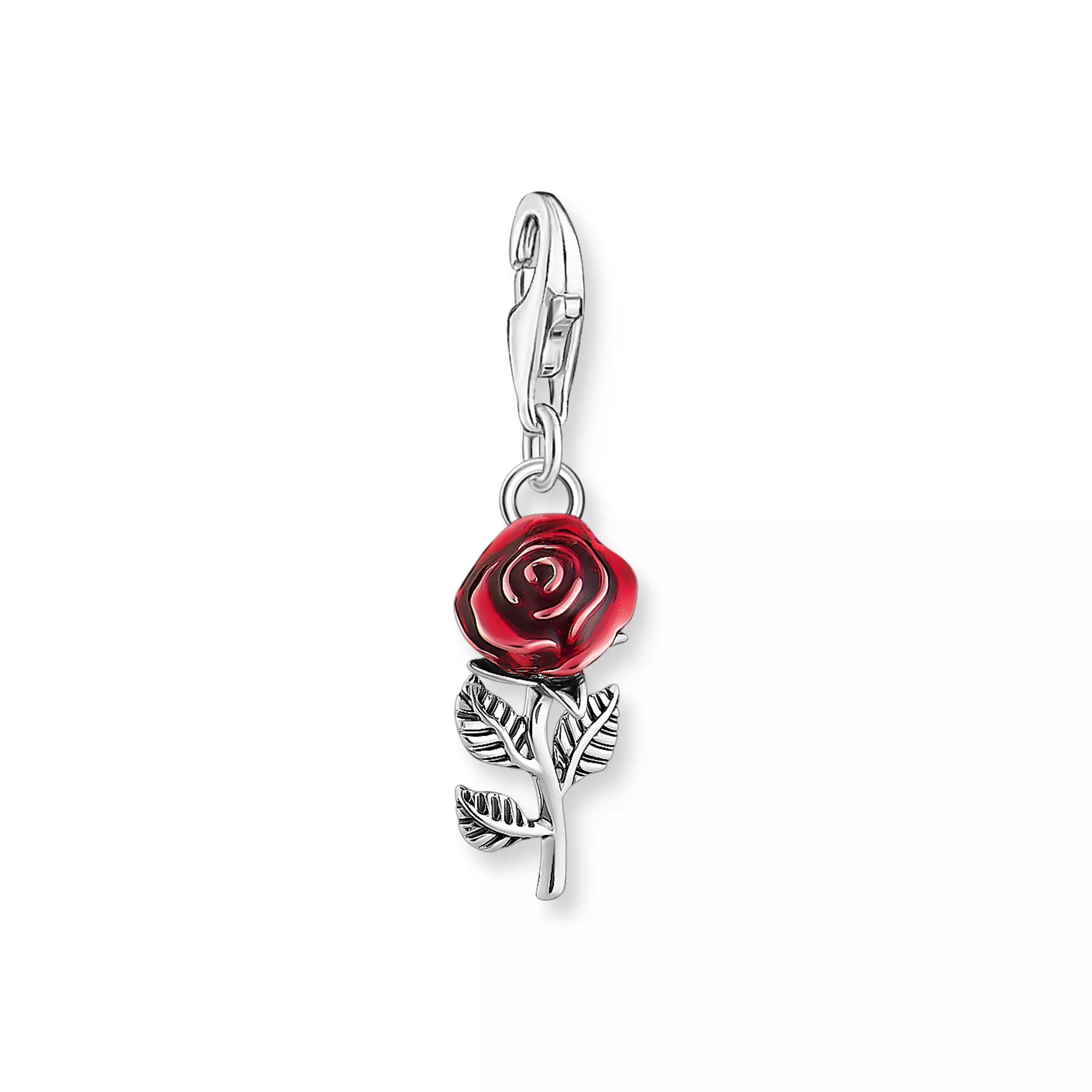 Thomas Sabo Charm-Anhänger - Rosen - Silber gesch. & Kaltemail - Rot