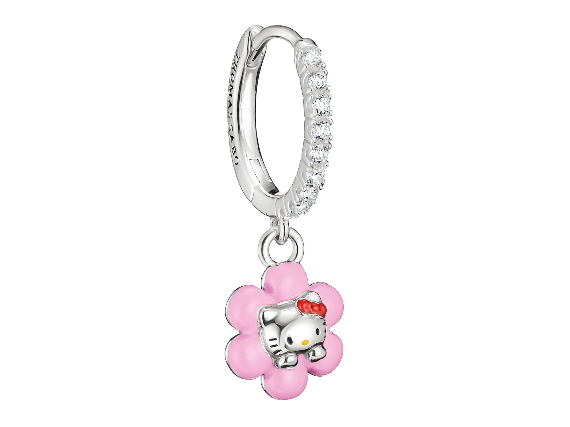Thomas Sabo Hello Kitty CR773-M06-7 - Einzel-Creole 1 Stück - versilbert & Emaille