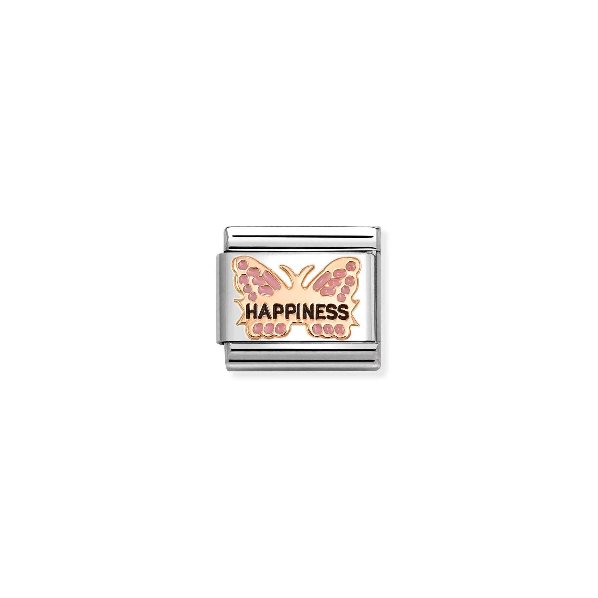 Nomination Composable Classic Charm Schmetterling HAPPINESS rosa - Edelstahl, roségoldfarben – Ansicht 2