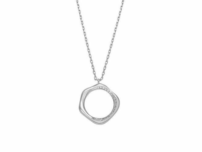Xenox Sterling Silber Kette XS2214 mit Kareekette und einem eleganten Anhänger in geschwungener Form, passend für Damen und hochwertig verarbeitet, erhältlich in einer Länge von 40 bis 45 cm.