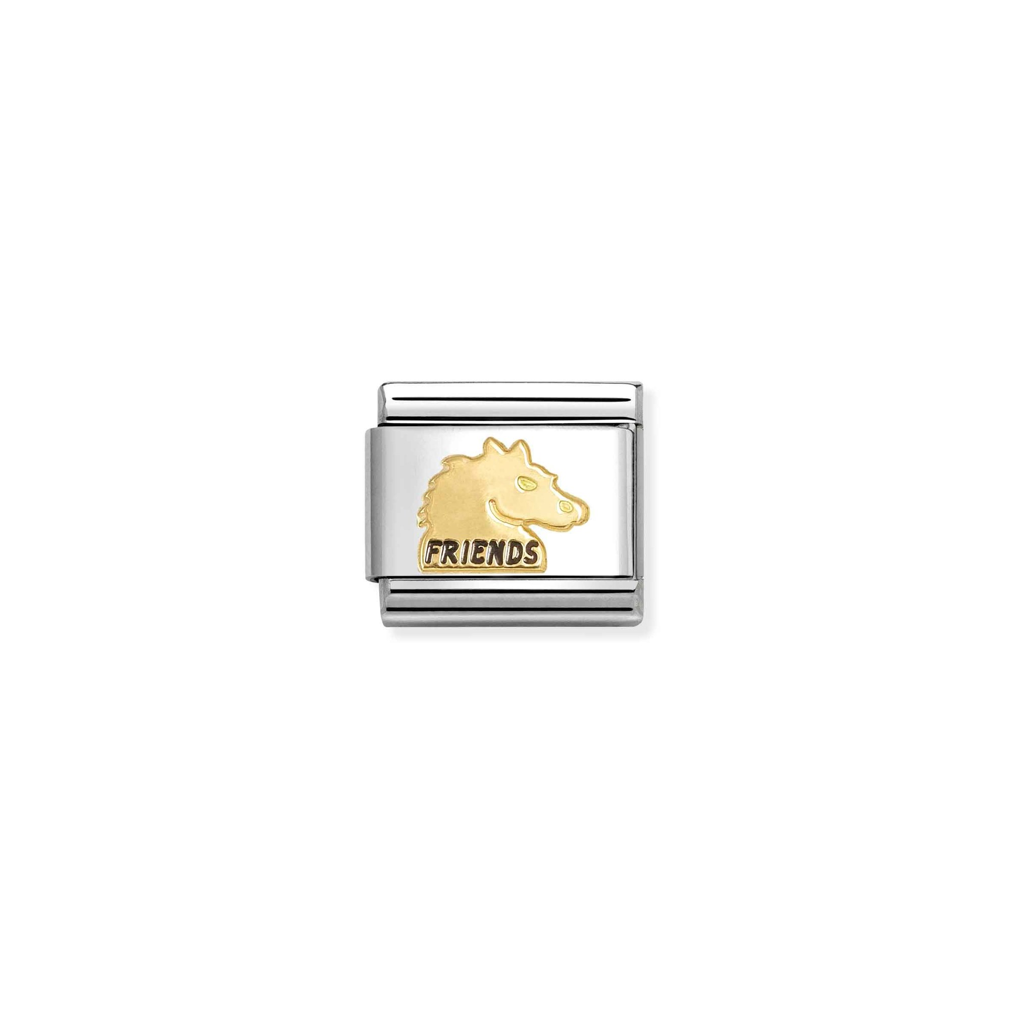 Nomination Composable Classic Charm Pferd Friends - Edelstahl, Gold 750 Gelbgold, Emaille – Ansicht 2