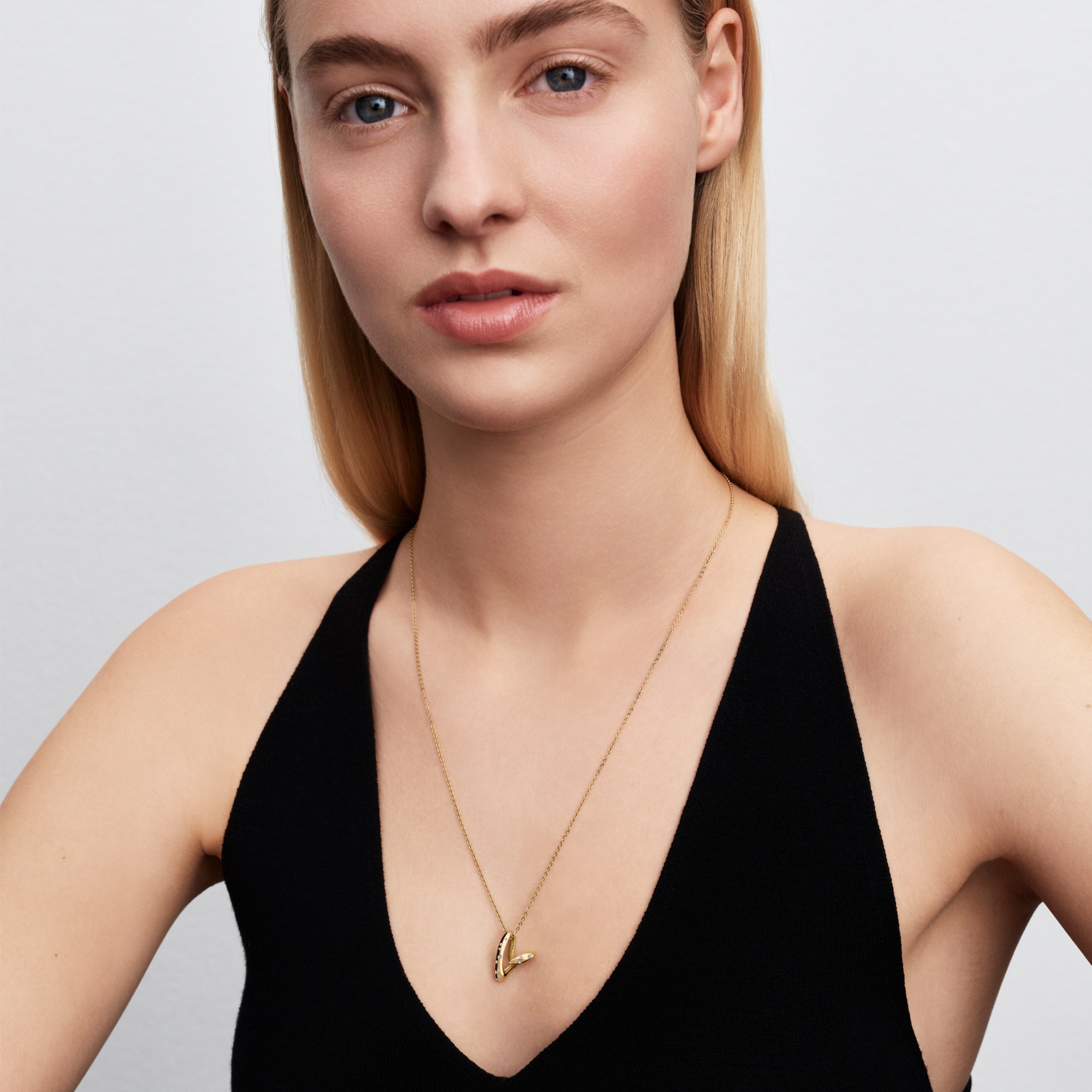 Pandora Organisch geformte Herz-Anhänger-Halskette mit Steinen Zirkonia 60 cm - Gelbgold Vergoldung – Ansicht 5