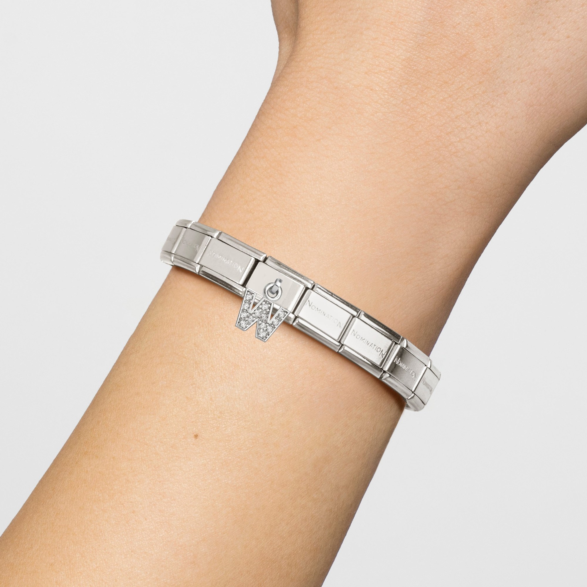 Nomination Classic Sterling Silber charm - Buchstabe W - Zirkonia – Ansicht 3