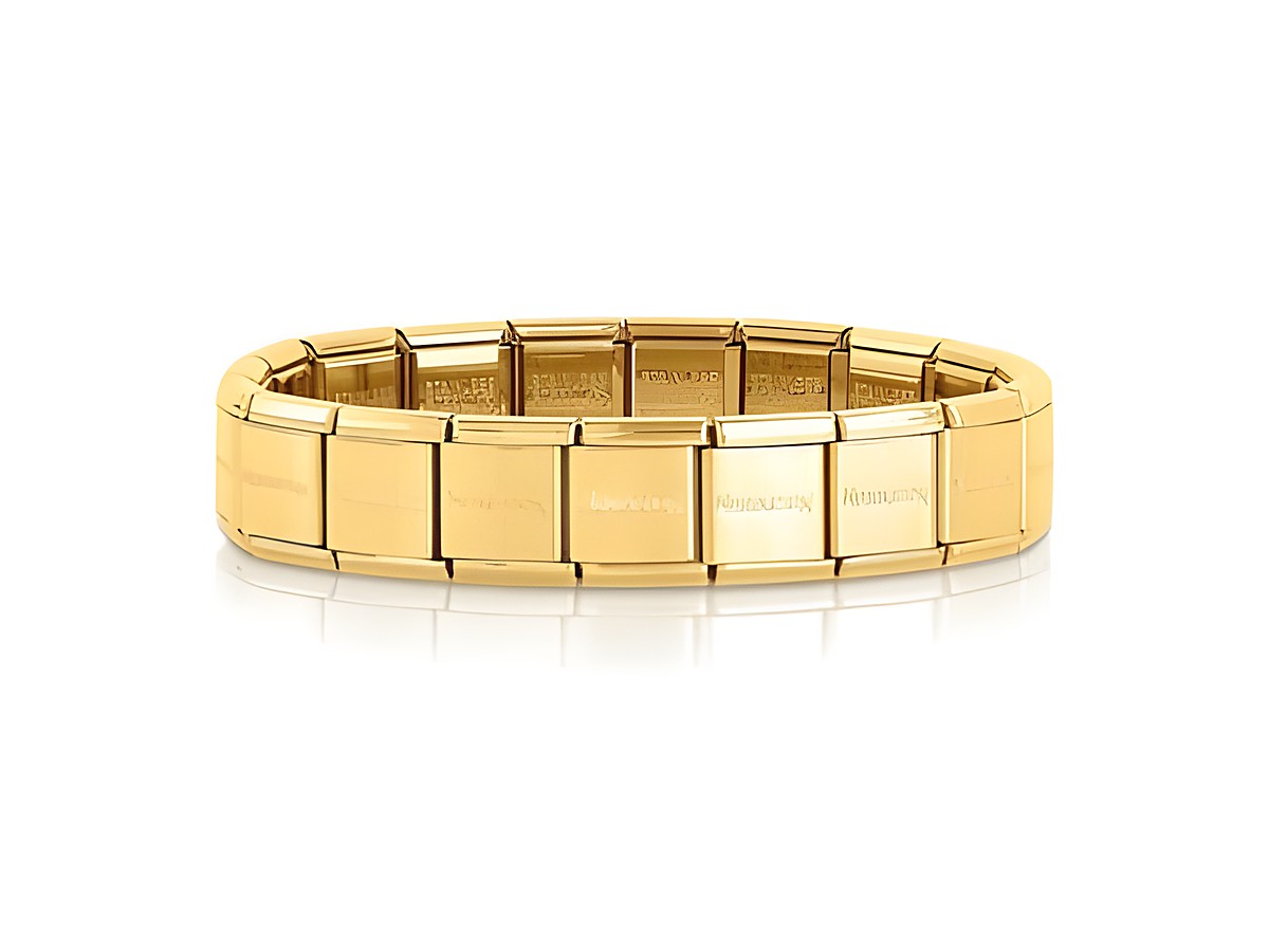 Goldfarbenes Nomination 032001 SI 008 BIG Armband mit 18 Elementen, außergewöhnliches Design, ideal für stilvolle Akzente und modische Outfits, vielseitig kombinierbar.
