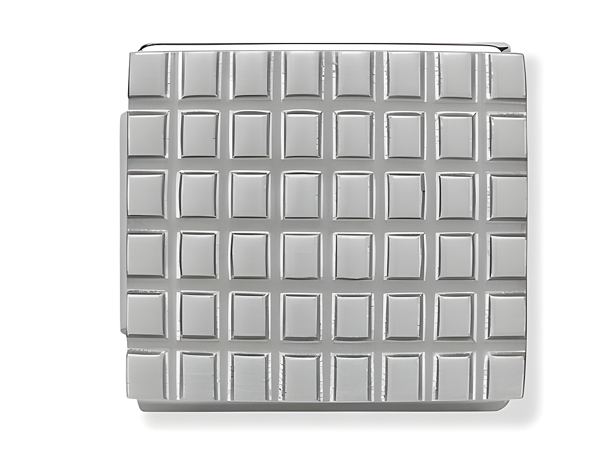 Edelstahl Band Element von Nomination Steel IKONS mit einer mattierten Oberfläche und quadratischem Gitterdesign, ideal zur individuellen Gestaltung von Armbändern.