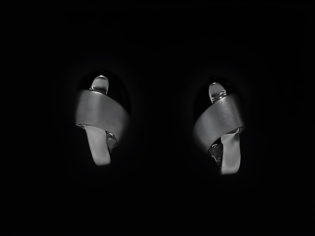 Ohrstecker aus Weißgold, poliert und mattiert, Hersteller Juwelier Harnisch, elegantes Design, zeitlos und modern, perfekt für jeden Anlass.