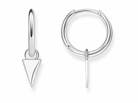 Silberne Creolen von Thomas Sabo mit gehämmertem Spikes-Design, Durchmesser 2,2 cm, elegant und modern, ideal für jeden Anlass.
