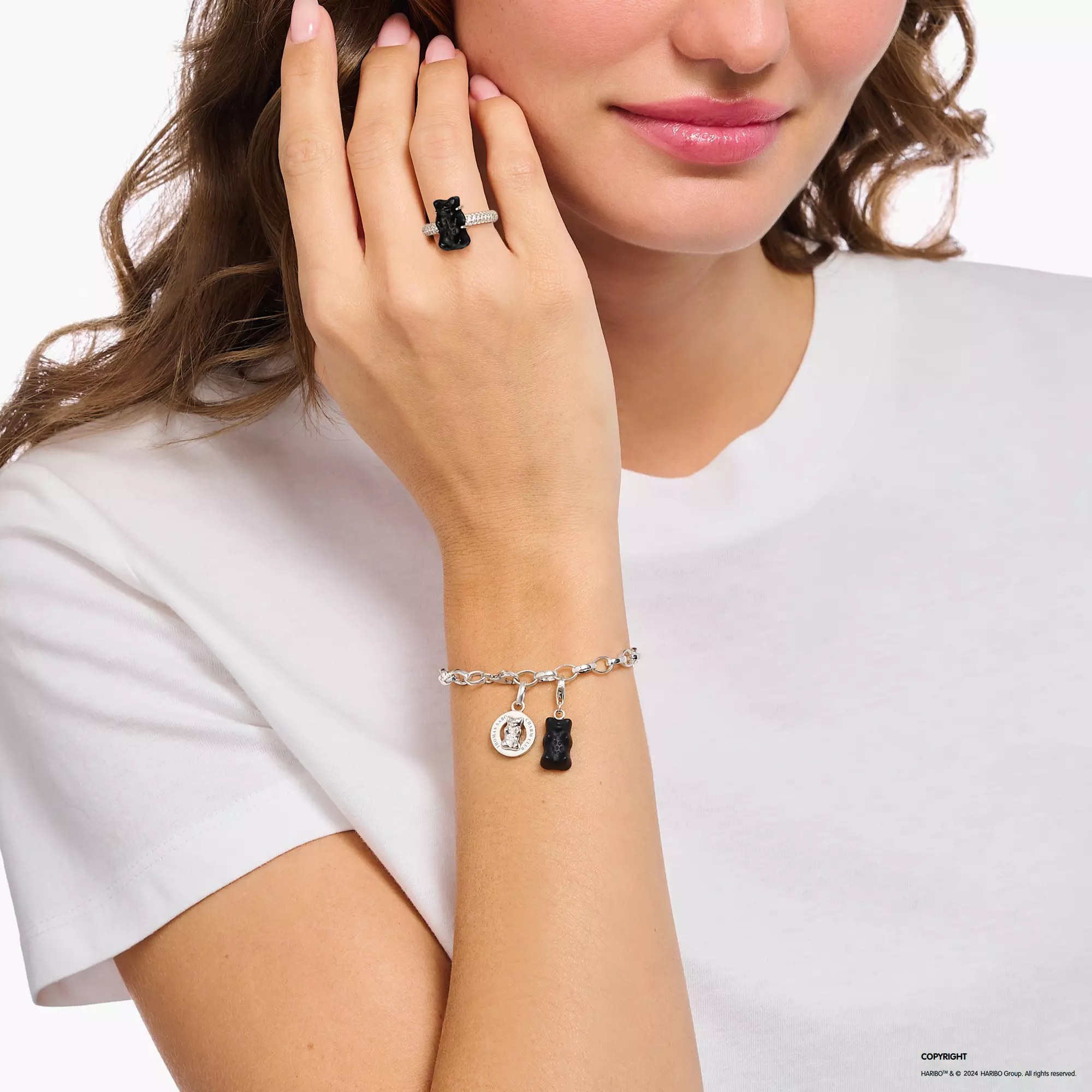 Thomas Sabo HARIBO Goldbär - Gummibärchen Charm - Schwarz - Silber – Ansicht 2