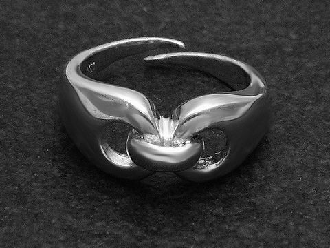 Silberring in attraktiver Rho-Optik, etwas verstellbar, ohne Stein, rhodiniert, vom Hersteller Juwelier Harnisch, elegant und modern in Gestaltung.