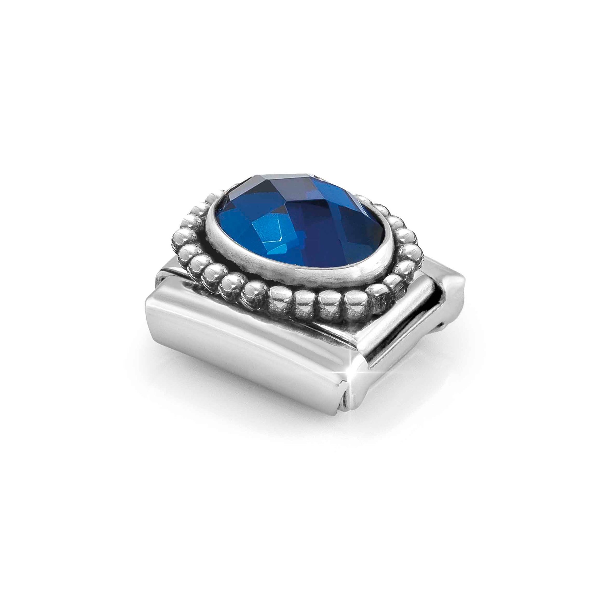 Nomination CLASSIC Element - fac. Zirkonia - oval in Sterling Silber Kugel - Blau – Ansicht 5