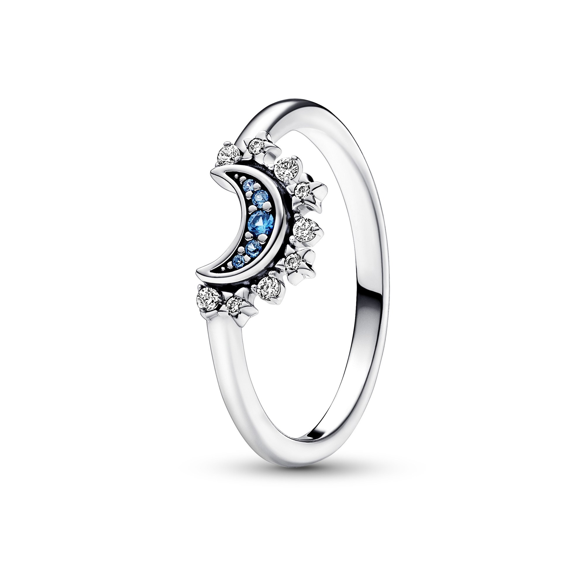 Pandora himmlisch Funkelnder Blauer Mondring - Sterling Silber
