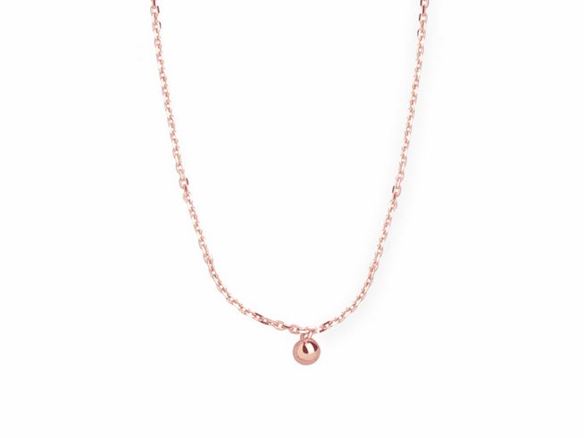 Roségoldene Karreekette von Xenox aus 375 Gold mit einem kleinen Anhänger, 45 cm lang, elegant und modern, ideal für jedes Outfit, macht einen hochwertigen Eindruck.
