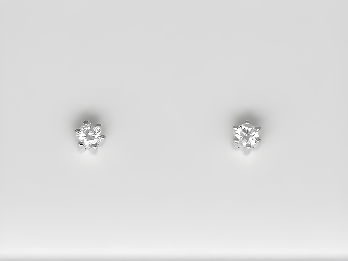 Weißgold Ohrringe in Krappenfassung, hinreißend, mit Brillanten 0,10 ct W/Si als Stecker, Hersteller Juwelier Harnisch, zeitloses Design.