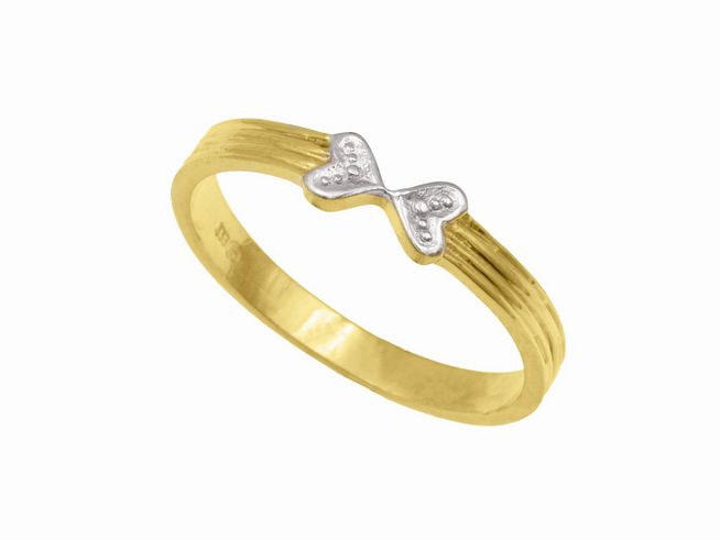 Niedlicher Ring aus Gelbgold und Weißgold 333 bicolor, Größe 54, Hersteller Juwelier Harnisch, mit elegantem Design und feinen Details. Ideal für besondere Anlässe.