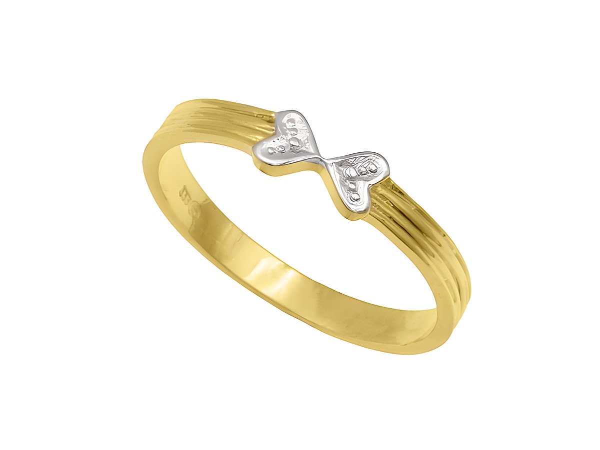 Niedlicher Ring aus Gelbgold und Weißgold 333 bicolor, Größe 54, Hersteller Juwelier Harnisch, mit elegantem Design und feinen Details. Ideal für besondere Anlässe.