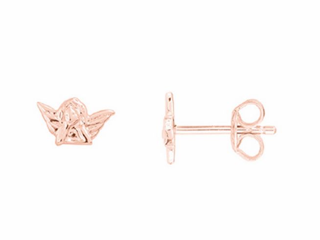 Xenox Sterling Silber Ohrringe XS3480R in Roségold vergoldet mit Schutzengel Motiv, elegant und filigran, ideal für einen romantischen Look im Ohrschmuck.