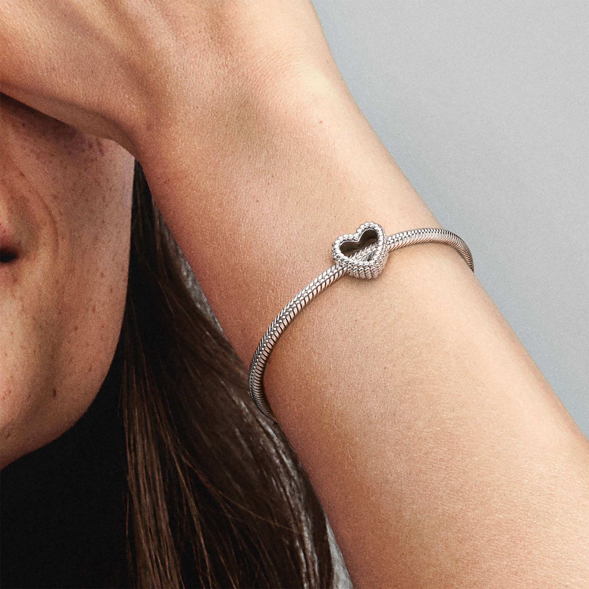 PANDORA Perlen Herz Silber Charm – Ansicht 5