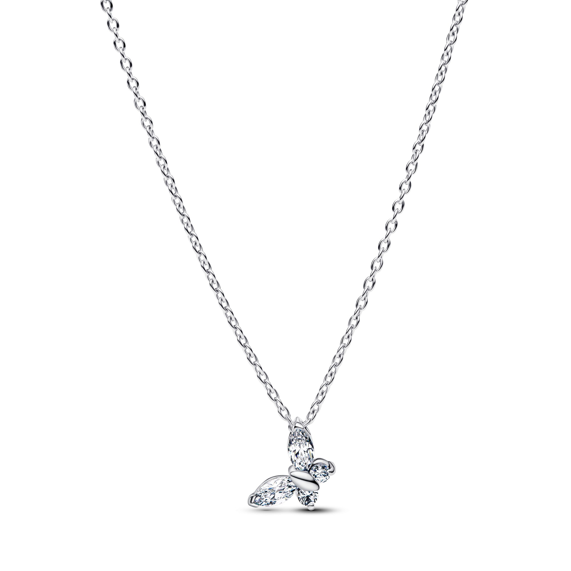 Pandora Schmetterling Anhänger Halskette - Sterling Silber - Zirkonia - 45 cm – Ansicht 2
