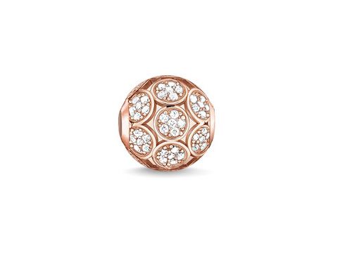 Thomas Sabo Karma Bead Funkelnder Kreis in rosé vergoldetem Silber mit Zirkonia-Steinen, elegantes Design für stilvolle Schmuckstücke, ideal für persönliche Kombinationen.