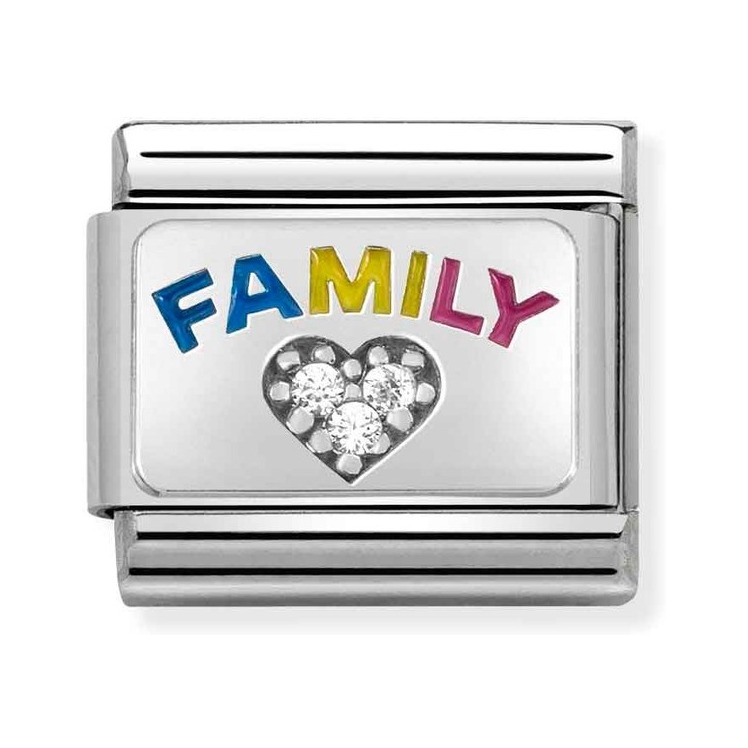 Nomination Composable Classic Charm Family - Edelstahl, Sterling Silber, Zirkonia