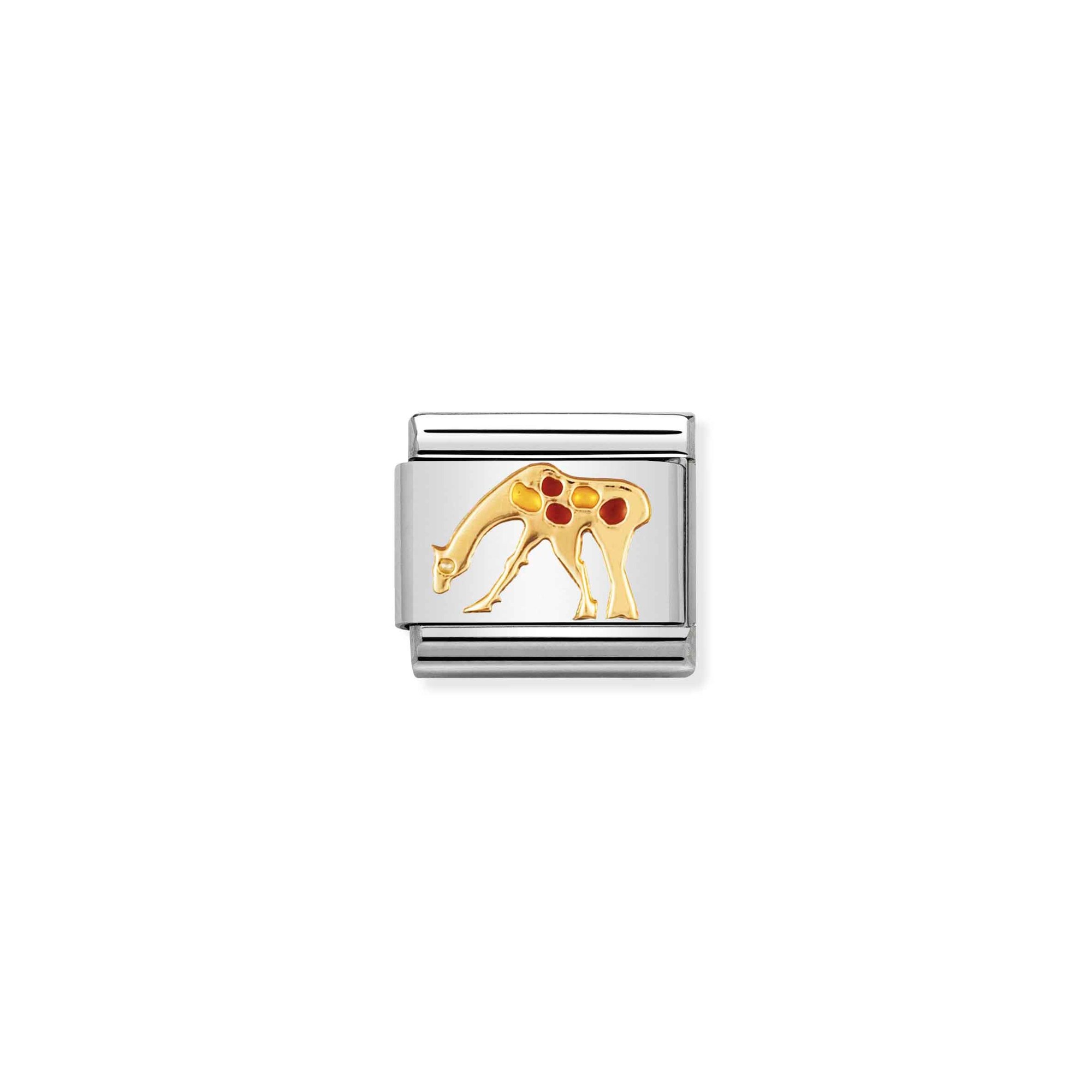 Nomination Composable Classic Charm Giraffe - Edelstahl, Gold 750 Gelbgold, Emaille
