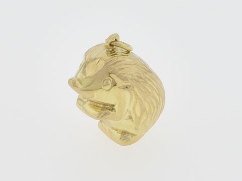 Gold Anhänger - Igel - 333 Gold - putzig, Hersteller: Juwelier Harnisch, zeigt einen detaillierten, niedlichen Igel in goldener Ausführung, ideal für Tierliebhaber.