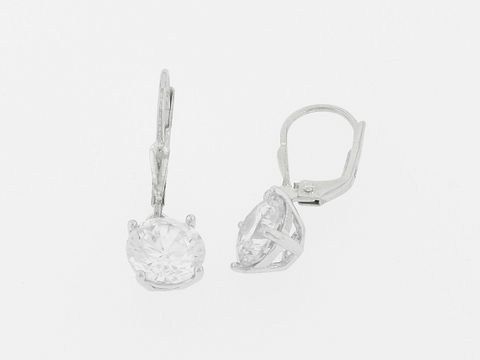 Silber Ohrringe - Rund - Silber - elegant - Zirkonia - Hänger von Juwelier Harnisch, Ohrhänger mit Stein, perfekt für festliche Anlässe oder den Alltag.