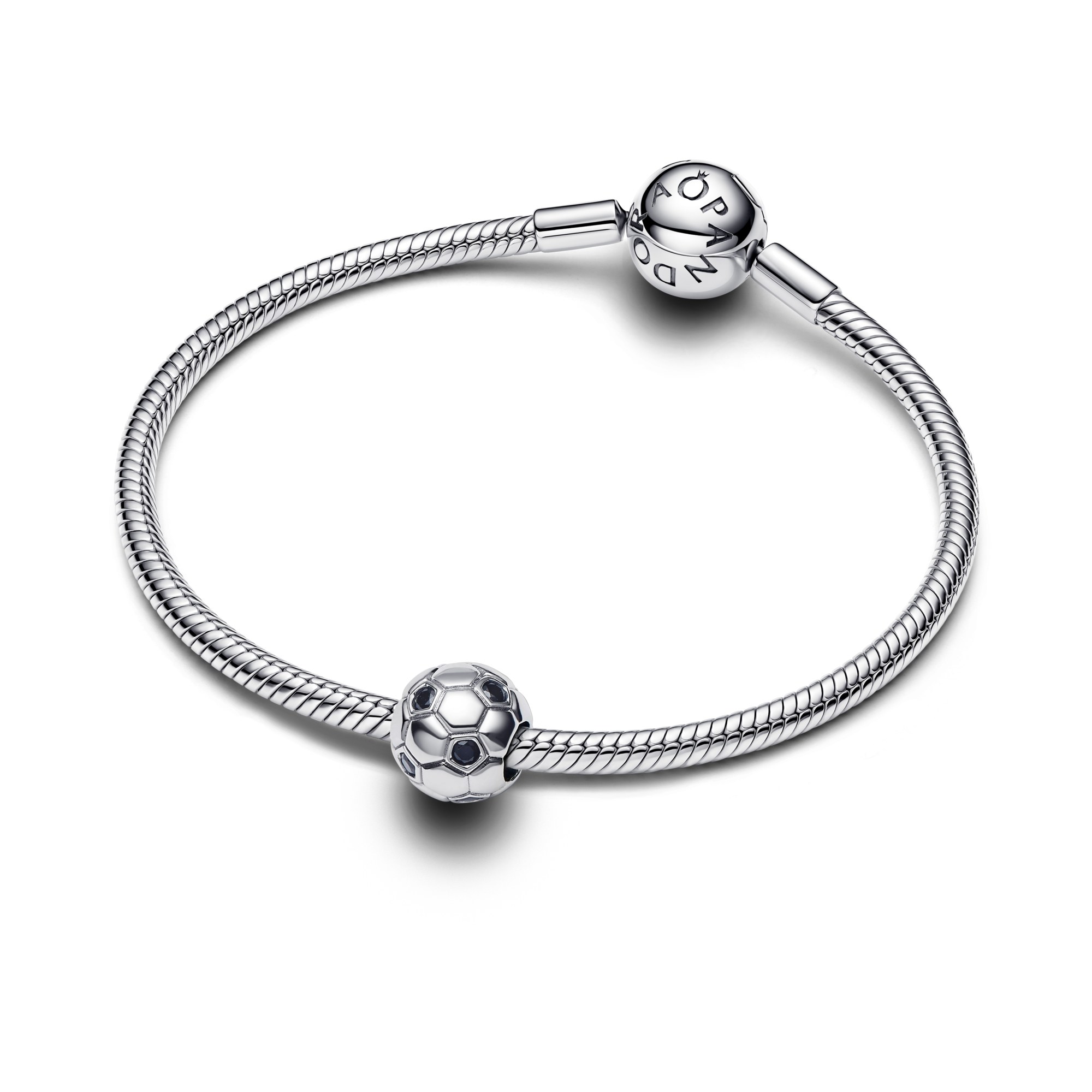 Pandora Fußball-charm - Silber - synth. Kristall - Schwarz – Ansicht 3